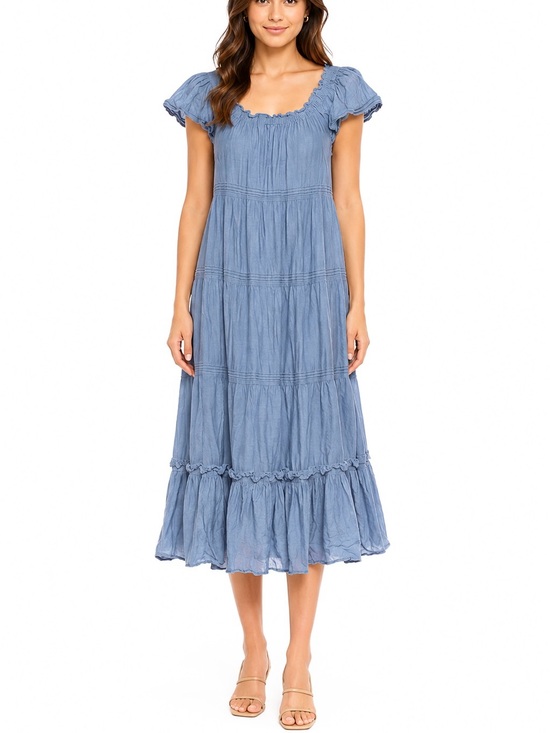 THE GREAT. Dresses & Skirts - THE GREAT. Nightingale Smocked Tiered Midi Dress